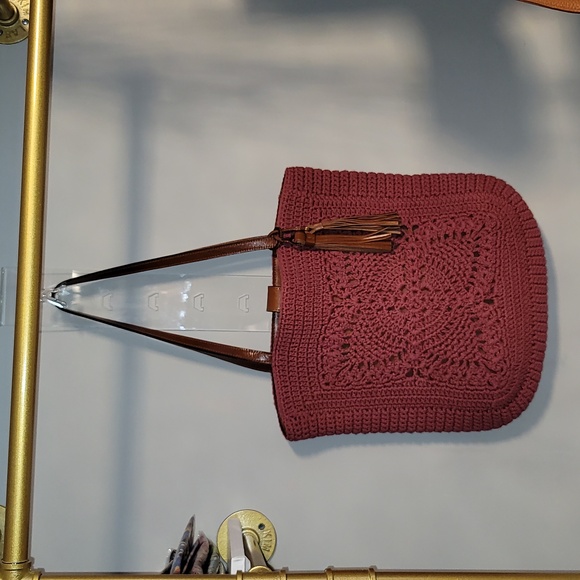 Patricia Nash Crochet Naomi Butterfly Tote Old Rose♥️🔥 - Picture 1 of 4